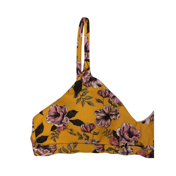 Women Misses No Boundaries Yellow Pink Olympic Gold Bikini Swim Top L 11/13 NWT - Picture 3 of 9